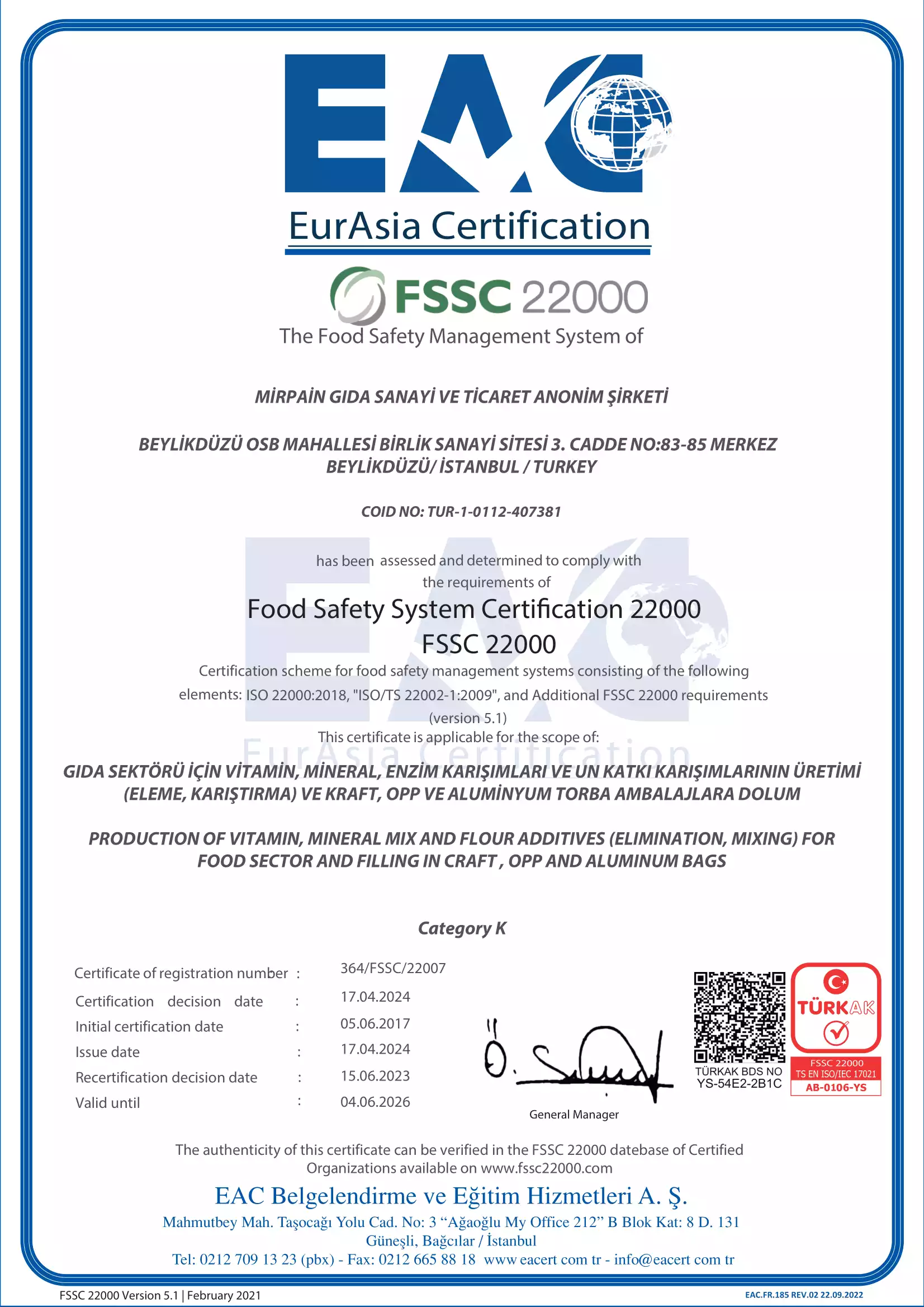 Certificates